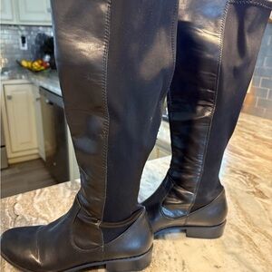 Black Leather Knee-High Boots